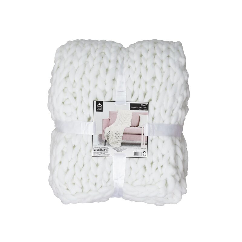 Plaid grosse maille VILMA coloris blanc
