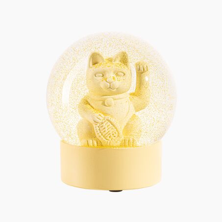 Donkey Boule à neige LUCKY GLOBE CAT coloris jaune