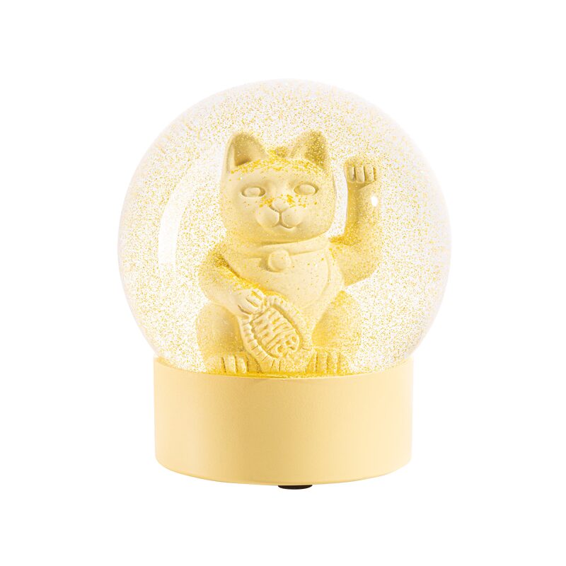 Boule à neige LUCKY GLOBE CAT coloris jaune