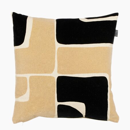 Coussin KUBU coloris noir/beige 50 x 50 cm