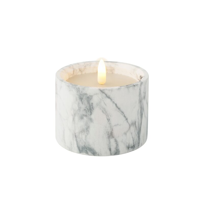 Bougie LED WHITE MARBLE coloris blanc