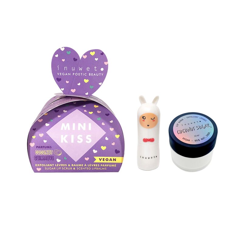 Coffret cosmétique MINI KISS - GOMMAGE + BAUME COCO / BARBE À PAPA