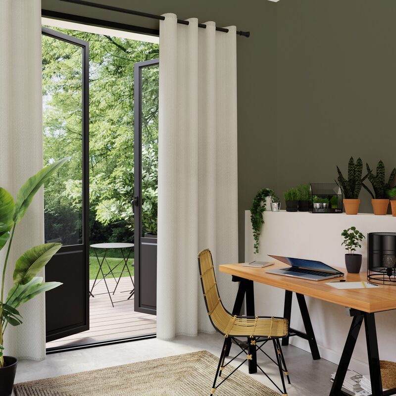 Rideau LUBAYE coloris lin 140 x 260 cm