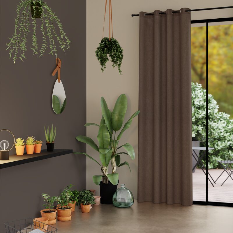 Rideau SITIA coloris taupe 140 x 260 cm