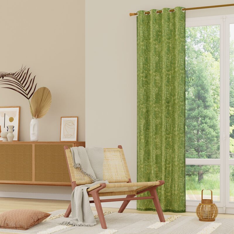 Rideau FOGGY coloris vert olive 140 x 260 cm