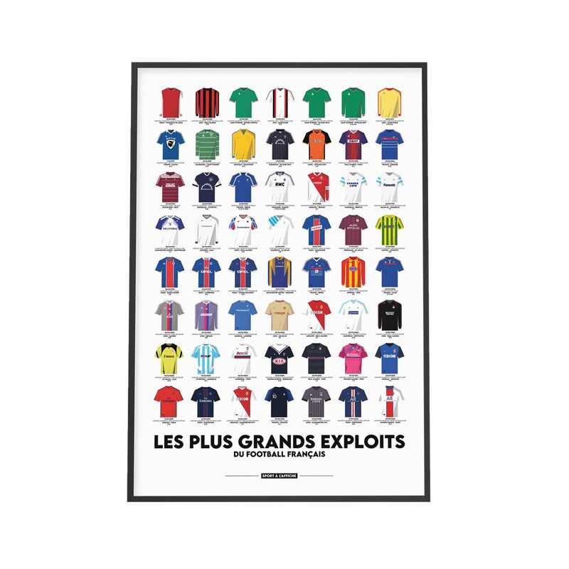Affiche LES PLUS GRANDS EXPLOITS DU FOOTBALL FRANCAIS 40 x 60 cm