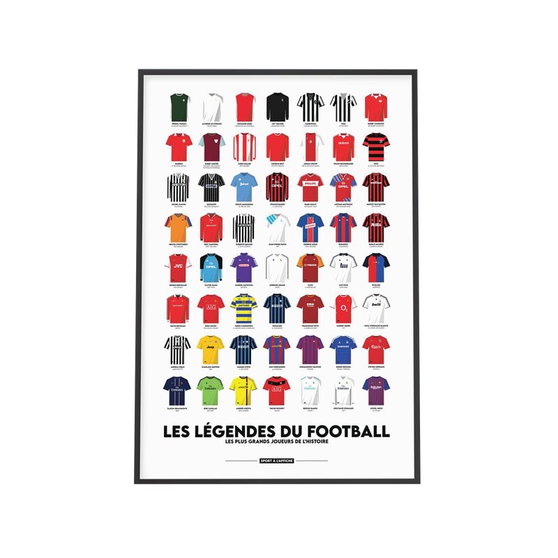 Affiche LES LEGENDES DU FOOTBALL 40 x 60 cm