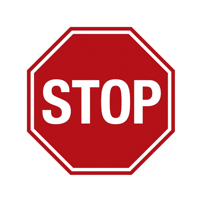 Plaque murale en bois STOP coloris rouge