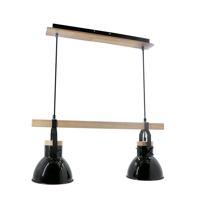 Suspension HIGHLAND coloris noir et brun 25 x 65 cm