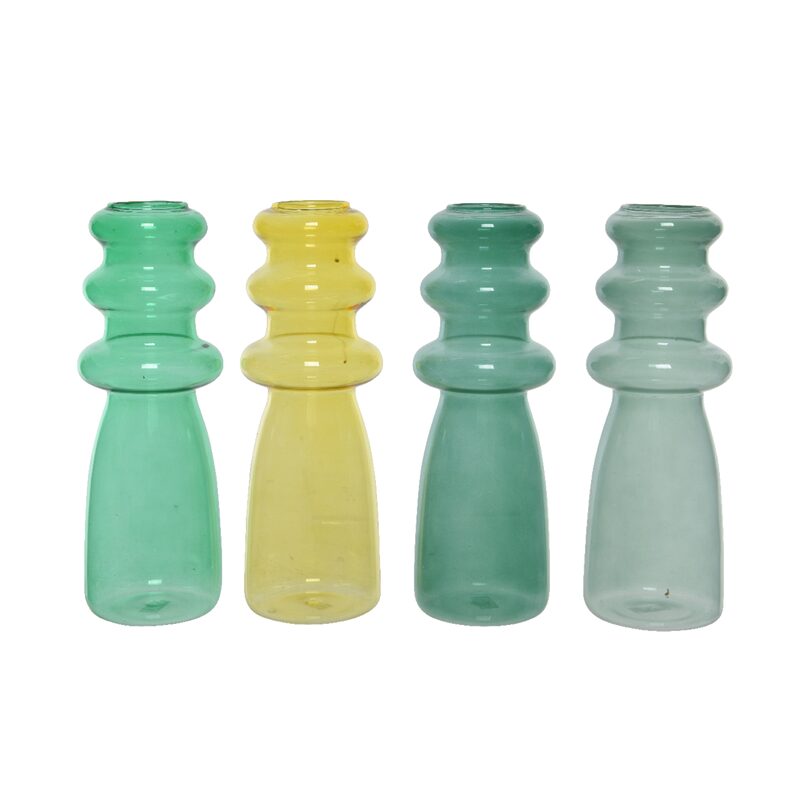 Vase SALEN coloris moutarde - vert - vert foncé - vert émeraude