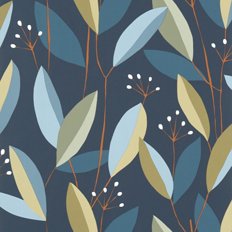 Papier peint intissé JOA BY EMMANUELLE RIVASSOUX coloris bleu nuit