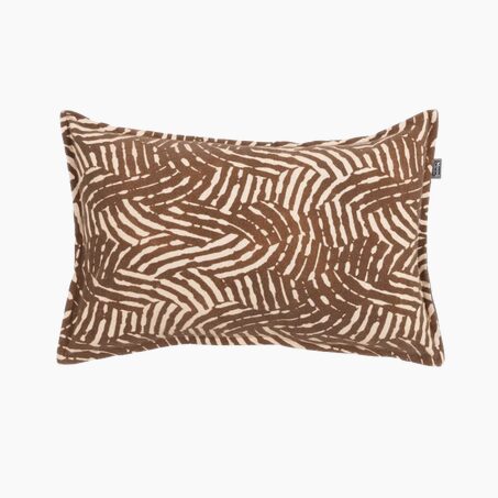 Coussin LIZIA coloris Beige, marron 35 x 55 cm