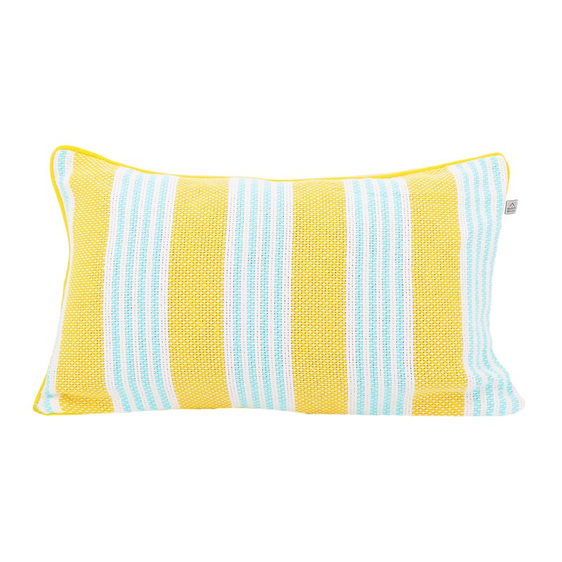 Coussin GRASSO coloris jaune/bleu 30 x 50 cm