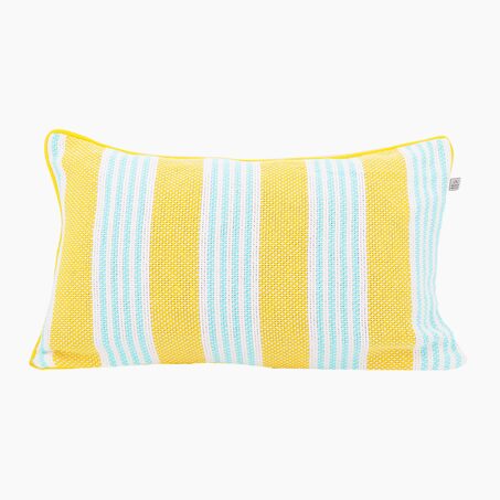 Coussin GRASSO coloris jaune/bleu 30 x 50 cm