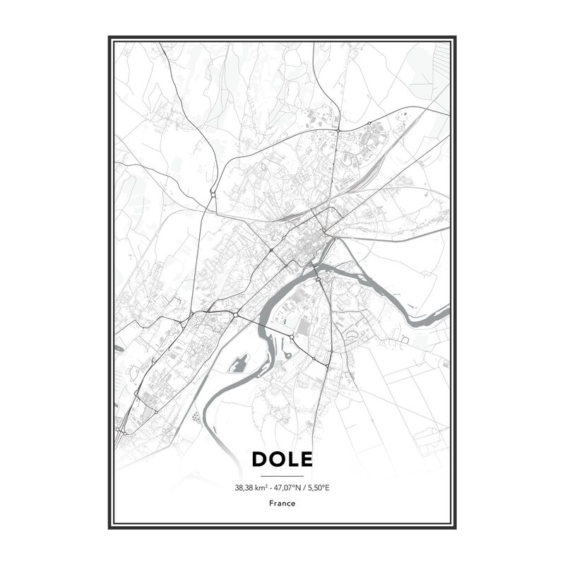 Image sous verre MAP DOLE 50 x 70 cm