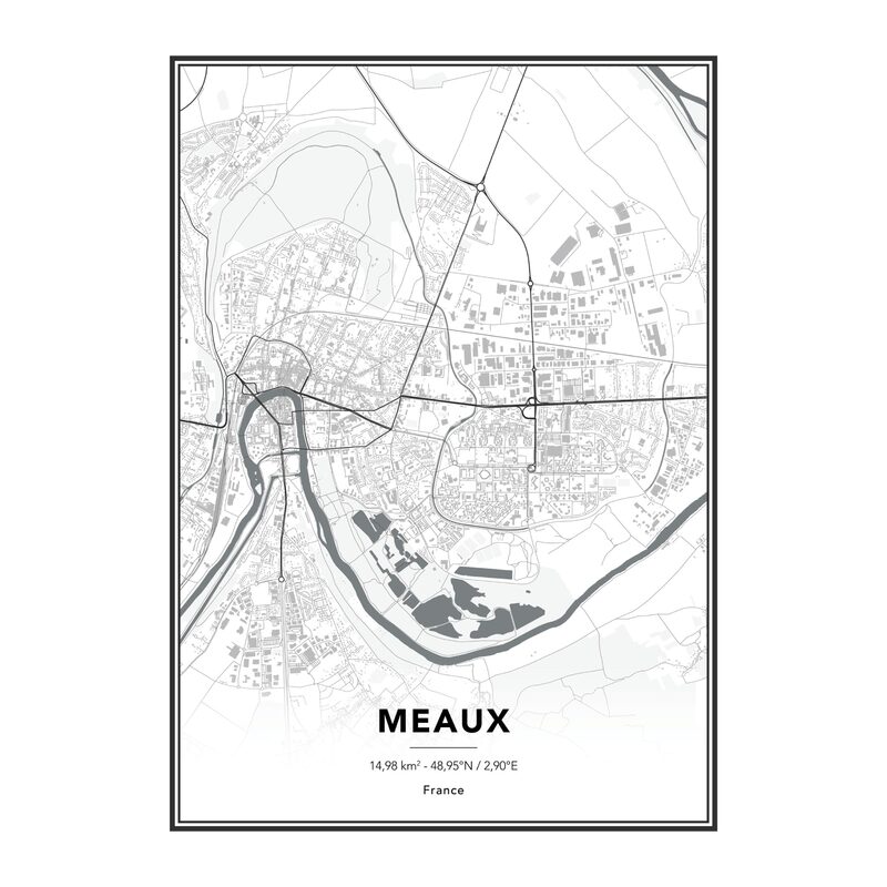 Image sous verre MAP MEAUX 50 x 70 cm