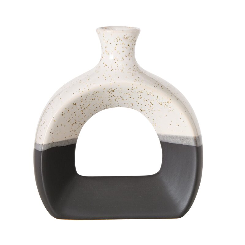 Vase UNIQUA coloris blanc / noir
