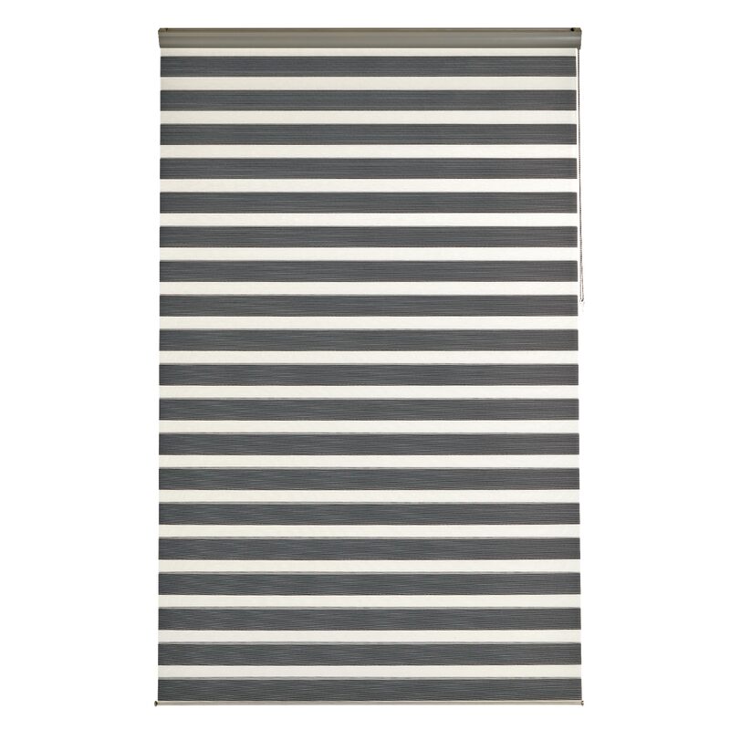 Store jour/nuit SOLSTICE coloris noir/blanc 120 x 250 cm