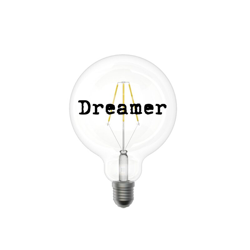 Ampoule LED DREAMER coloris transparent + noir 15 x 12,5 cm