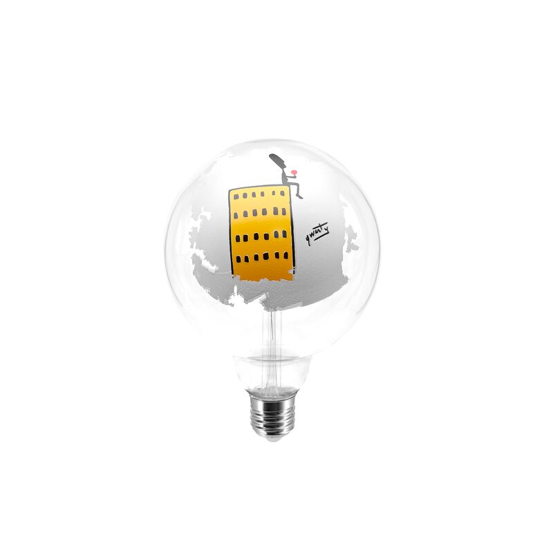 Ampoule LED GRATTACIELO coloris transparent 15 x 12,5 cm