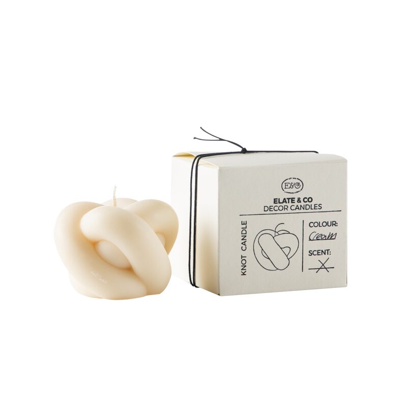 Bougie KNOT coloris blanc cassé