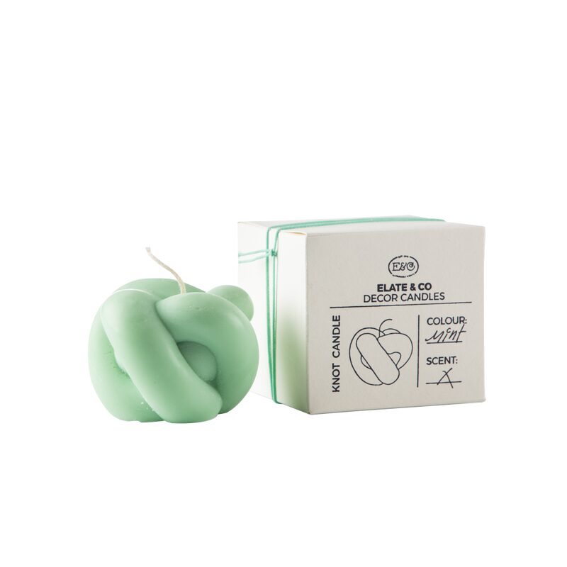 Bougie KNOT coloris vert menthe