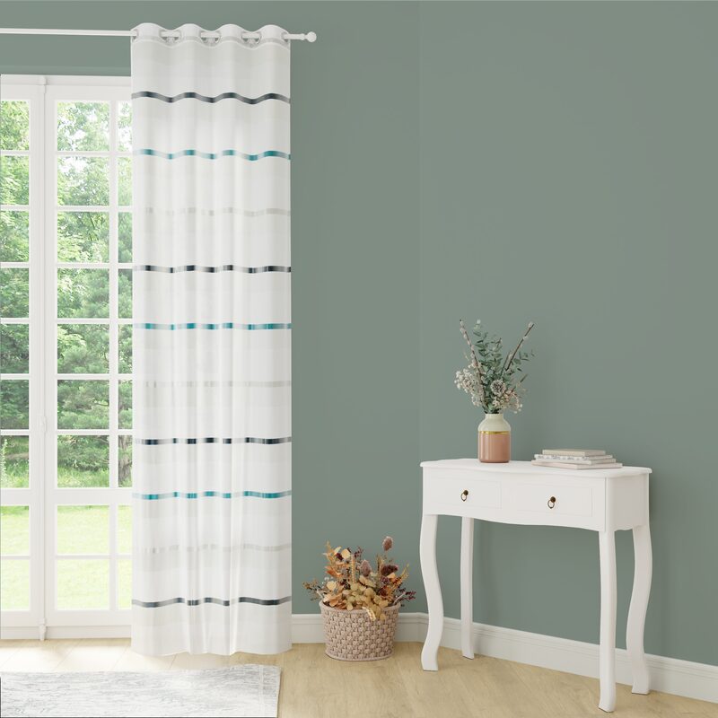 Voilage GALEA coloris bleu pétrole 140 x 240 cm