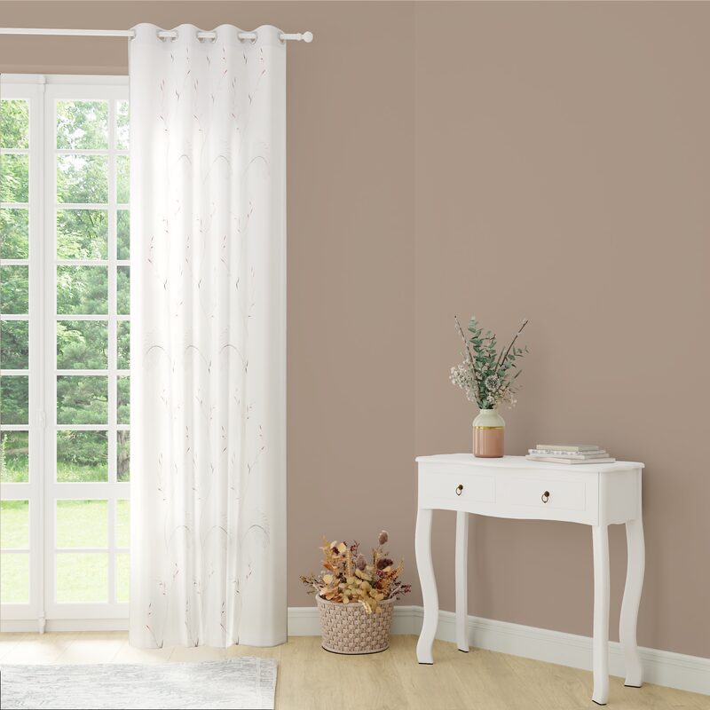 Voilage DARNIA coloris rose pâle 140 x 240 cm