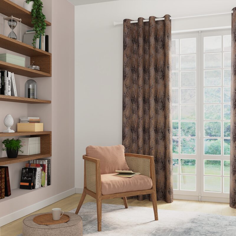 Rideau CALCERA coloris brun 140 x 260 cm