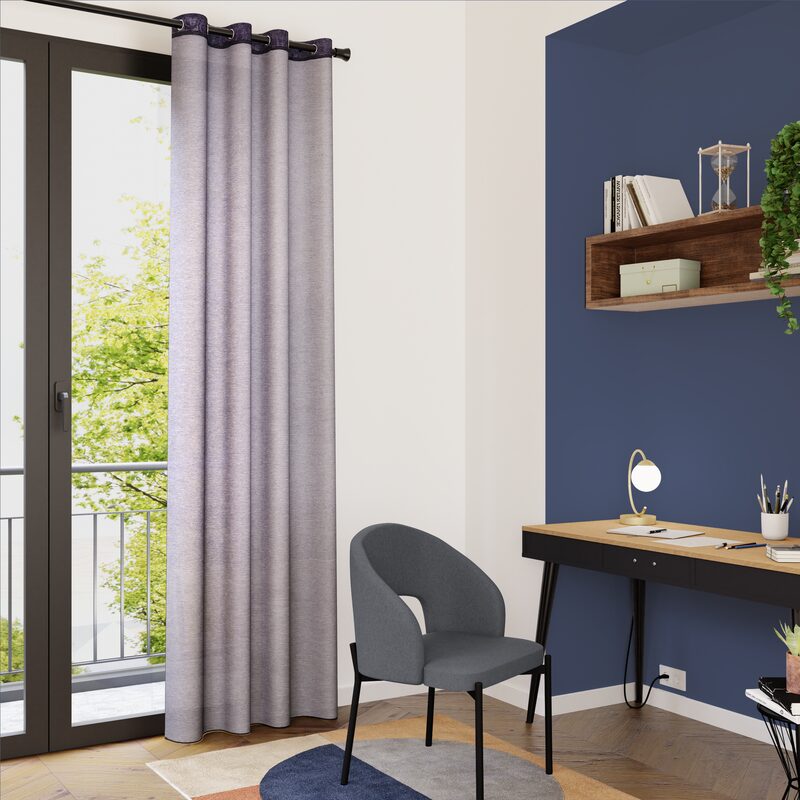 Voilage EZA coloris bleu nuit 140 x 240 cm