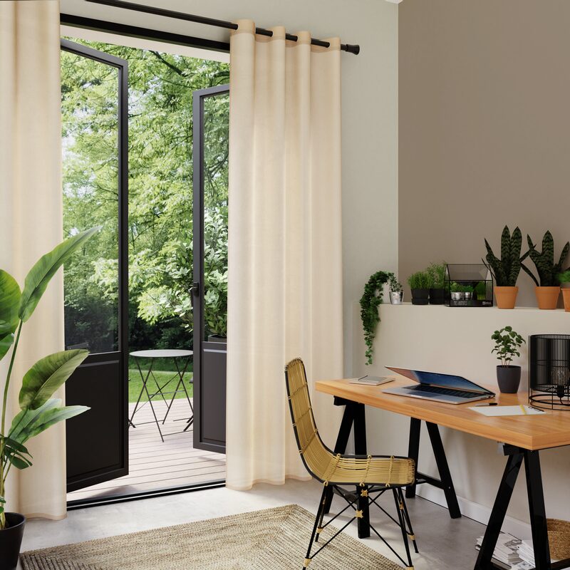 Voilage COLORS coloris beige 140 x 260 cm