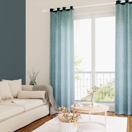 Voilage LILOU coloris bleu canard 140 x 260 cm