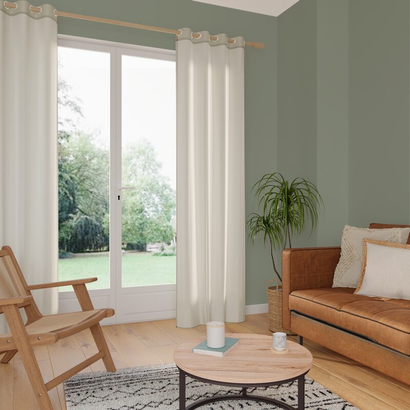 Voilage COLORS coloris kaki 140 x 260 cm