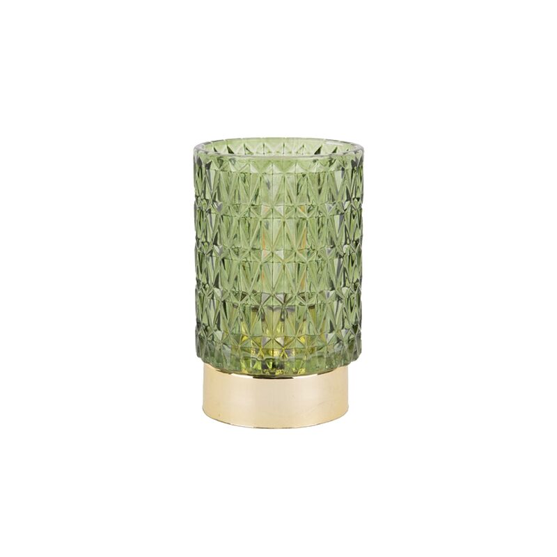 Objet lumineux VOTIVE coloris vert 13 x 8,5 cm