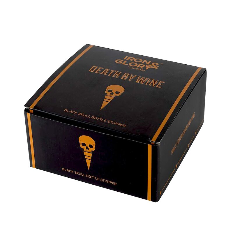 Bouchon de bouteille TETE DE MORT coloris noir