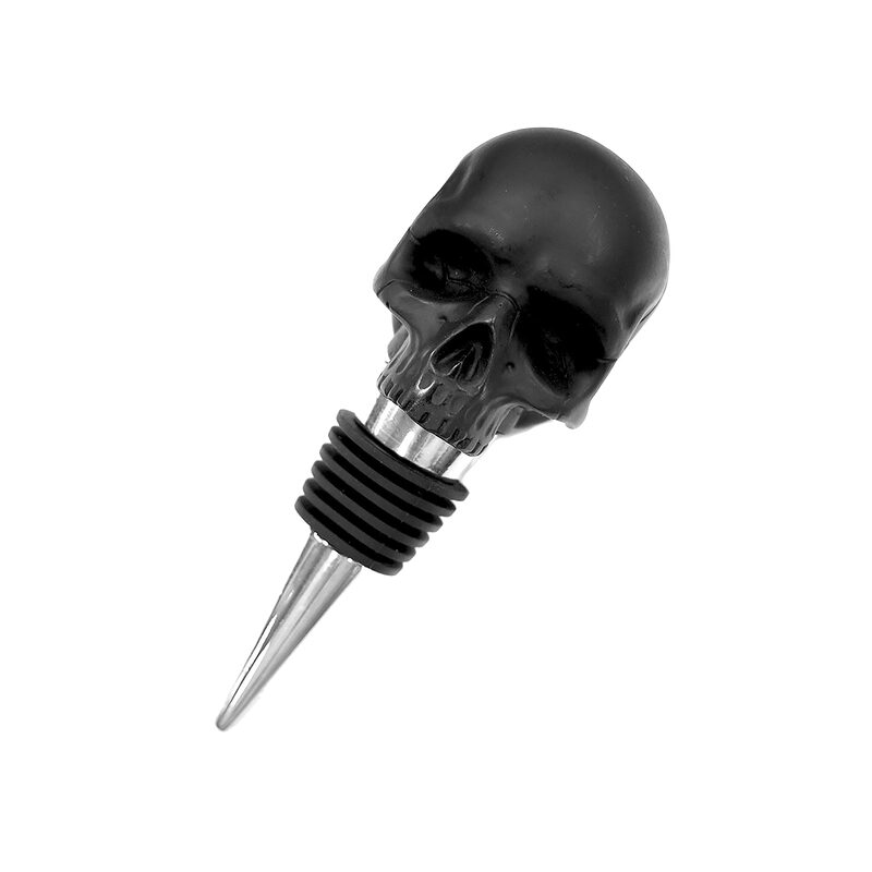Bouchon de bouteille TETE DE MORT coloris noir