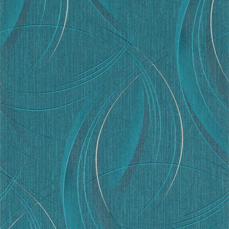 Papier peint intissé FRISSON coloris bleu paon