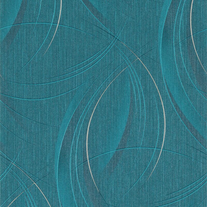 Papier peint intissé FRISSON coloris bleu paon