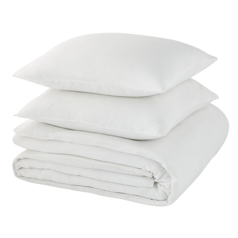 Parure de lit en gaze de coton ANOKIAS coloris blanc 240 x 260 cm