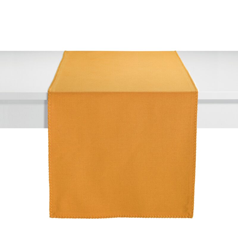 Chemin de table DELIA coloris jaune safran 45 x 170 cm