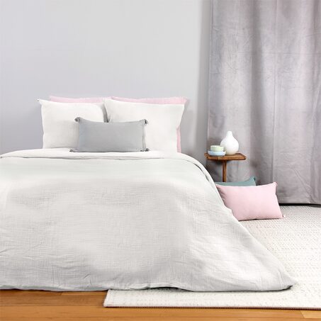 Parure de lit en gaze de coton ANOKIAS coloris blanc 240 x 260 cm
