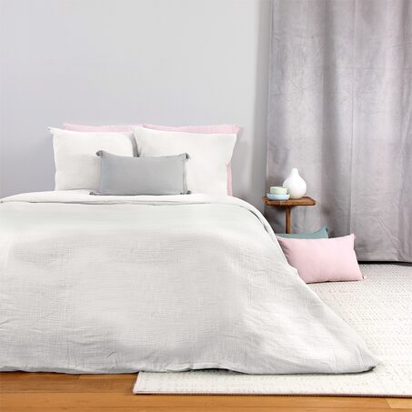 Parure de lit en gaze de coton ANOKIAS coloris blanc 260 x 240 cm