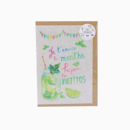 LES CARTES DE LULU Carte MOJITO coloris vert, blanc