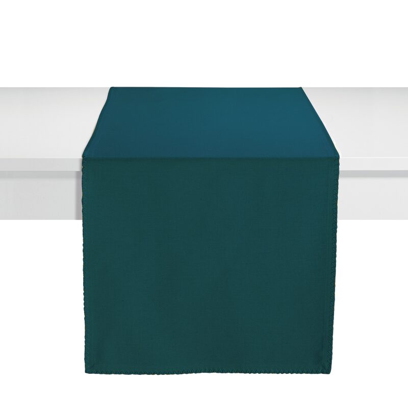 Chemin de table DELIA coloris bleu canard 45 x 170 cm
