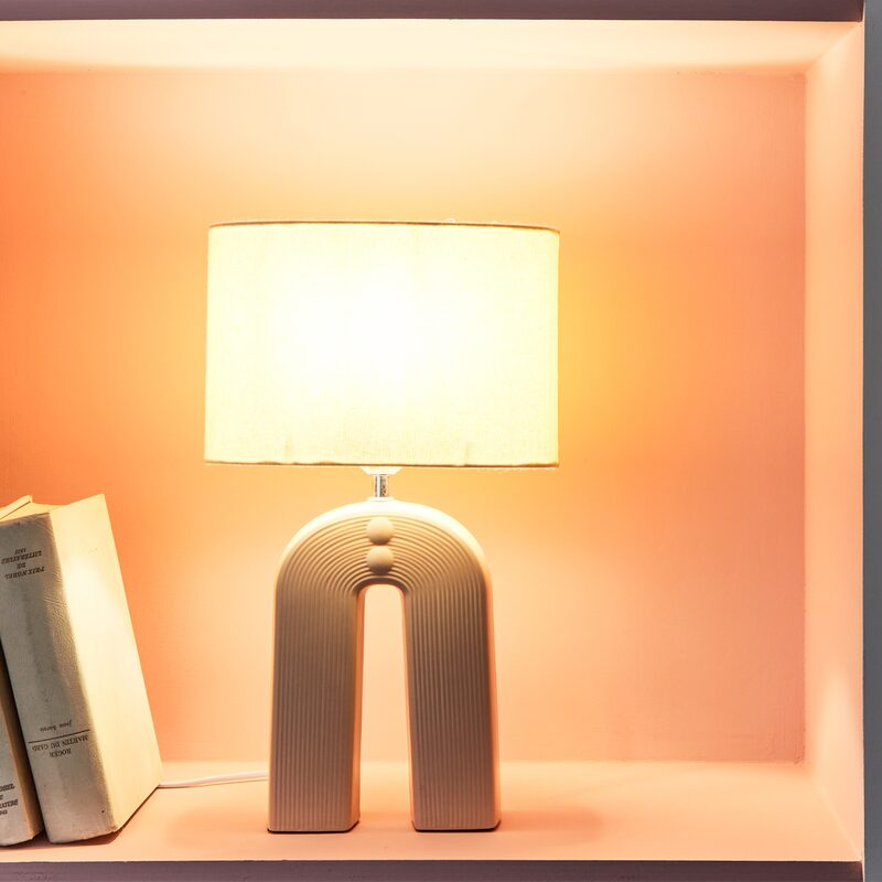 Lampe à poser OSIRIS coloris beige rosé 44 x 26 cm