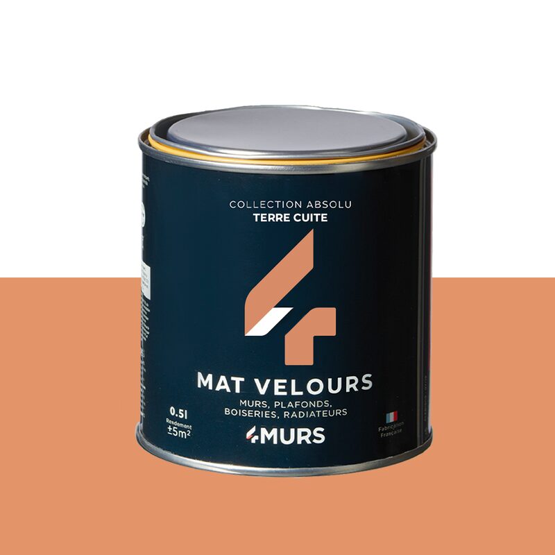 Peinture ABSOLU Acrylique terre cuite Mat 0,5 L