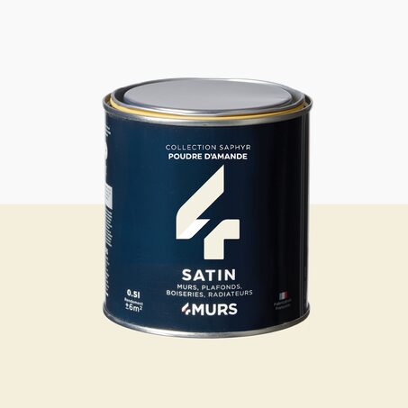 Peinture SAPHYR Alkyde poudre d'amande Satiné 0,5 L