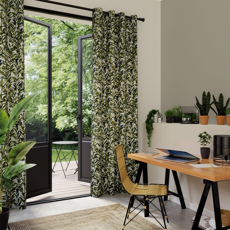 Rideau SABIA coloris olive 140 x 260 cm