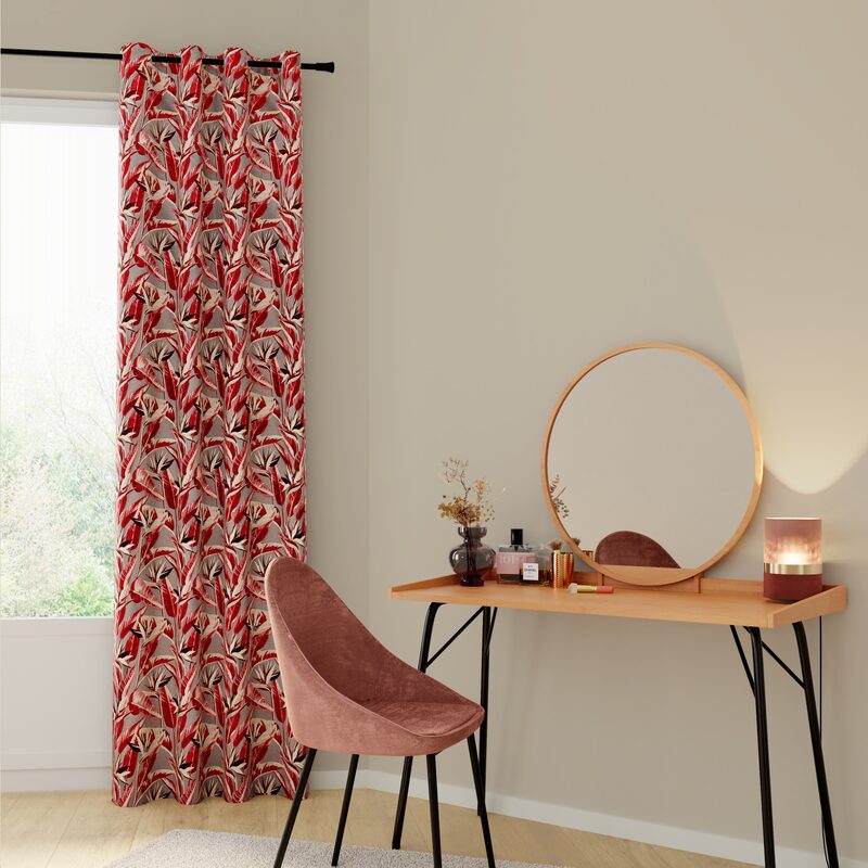 Rideau STRELITZIA coloris bordeaux 140 x 260 cm
