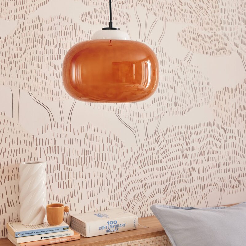 Suspension BLOP coloris orange 12,85 x 30 cm